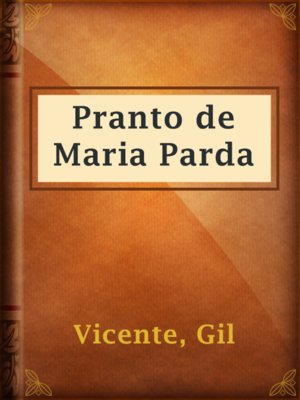 cover image of Pranto de Maria Parda